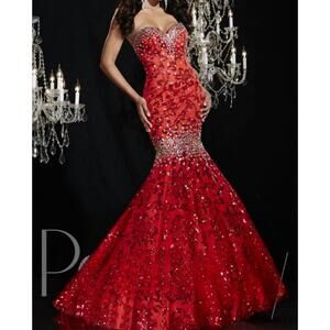 NEW PANOPLY women's mermaid style dress in red